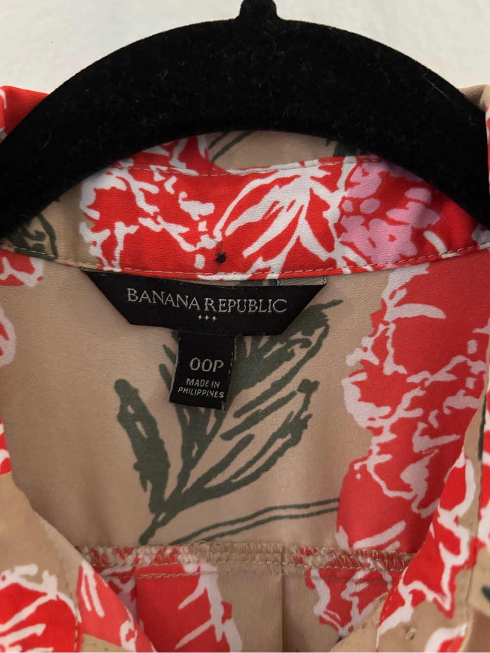 Banana Republic - Multicolor Tan Midi Shirt Dress with Red Floral Print - Picture 4 of 10
